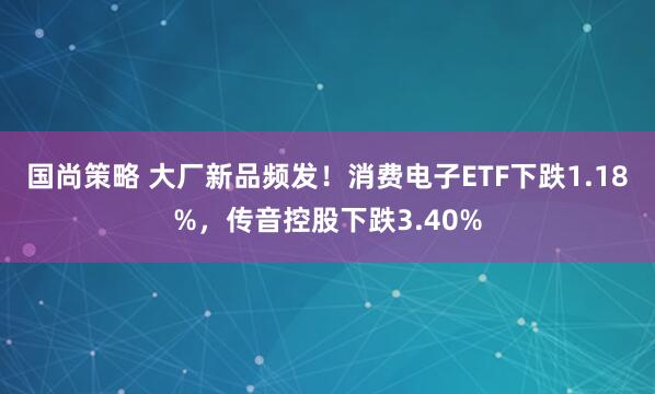 国尚策略 大厂新品频发！消费电子ETF下跌1.18%，传音控股下跌3.40%