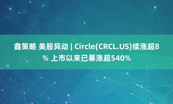 鑫策略 美股异动 | Circle(CRCL.US)续涨超8% 上市以来已暴涨超540%