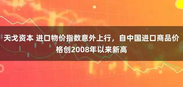 天戈资本 进口物价指数意外上行，自中国进口商品价格创2008年以来新高